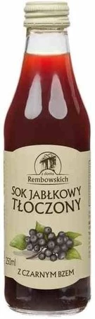 Sok jabłkowy tłoczony z owocem czarnego bzu 250 ml