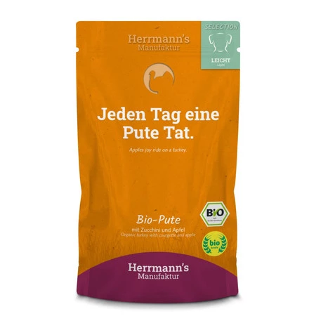 Zestaw 10x HERRMANN'S Selection Light Dog Bio Pute - bio indyk z cukinią (150g)