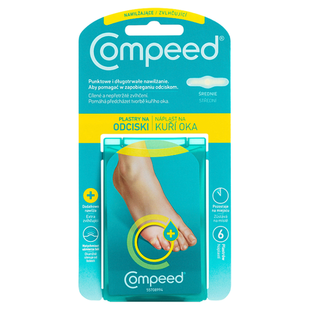 Compeed Wyrób medyczny plastry na odciski nawilżające średnie 6 sztuk