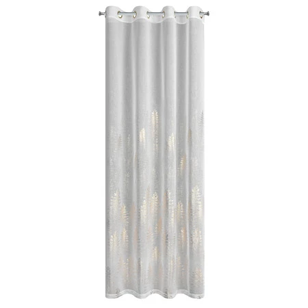 Firana gotowa z błyszczącym nadrukiem rozm.: 140 x 250 cm, kolor: biały