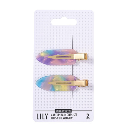 Lily klipsy do włosów do makijażu Pink Purple 2szt