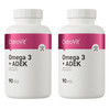 Zestaw 2x OstroVit Omega 3 + ADEK 90 kaps.