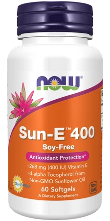 NOW FOODS Witamina E Sun-E 400 IU (60 kaps.)