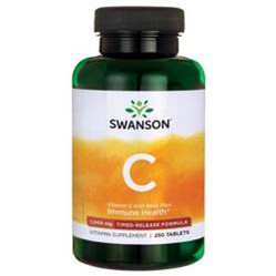 Swanson Witamina C 1000 O Przedłużonym Wchł. 250 T