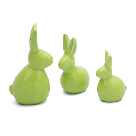 Ozdoba Wielkanocna, Figurka ceramiczna, kolor zielony, rozmiar 10 x 16 x 7 cm