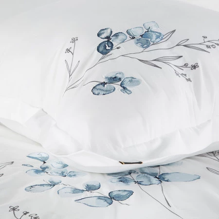 Komplet pościeli satynowej Haft, 220 x 200 cm, Biały