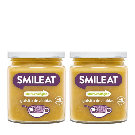 Zestaw: 2x Smileat, BIO Słoiczek z gulaszem z fasoli 6m+, 230 g