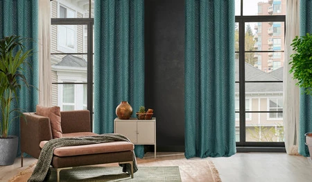 ZASŁONA GOTOWA INGA NA TAŚMIE 140 X 250 CM TURKUSOWY