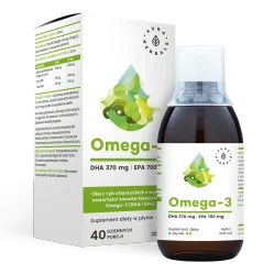 Aura Herbals Omega-3 kwasy tłuszczowe DHA 370 mg i EPA 700 mg w płynie 200 ml