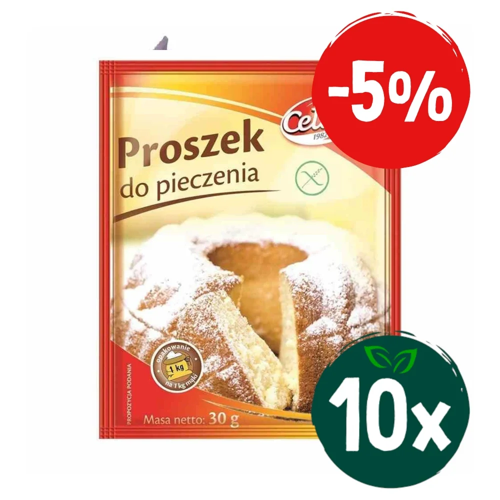 Zestaw: 10x Celiko − Proszek do pieczenia bez glutenu − 30 g - Nabea.pl