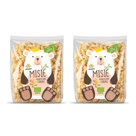 Zestaw: 2x CHRUPKI KUKURYDZIANE MISIE BIO 80 g - GRANEX