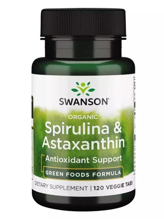 Swanson Organic Spirulina & Astaxanthin 120 tabl.