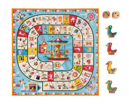 Janod Gra wyścig Gąski na karuzeli Carrousel