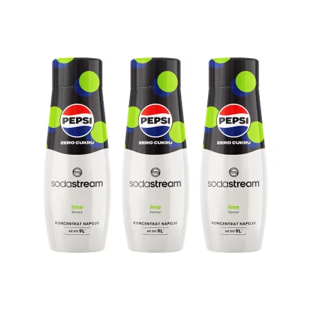 Zestaw: 3x SodaStream Syrop koncentrat Pepsi Lime Zero Cukru 440 ml