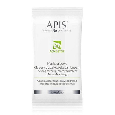 Acne-Stop maska algowa dla cery trądzikowej z bambusem zieloną herbatą i czarnym błotem z Morza Martwego 20g