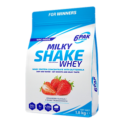 6PAK MILKY SHAKE WHEY odżywka białkowa WPC 1800 g smak truskawka