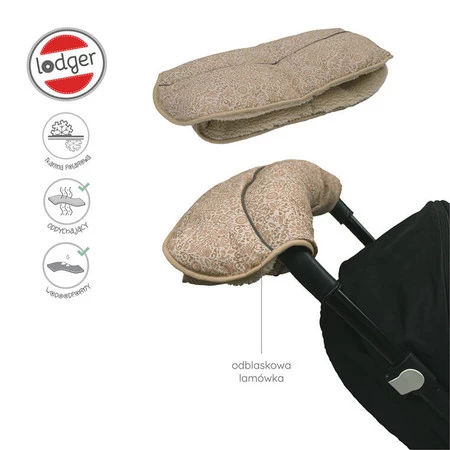 Lodger Wodoodporna mufka do wózka jasnobeżowa Taslon Birch