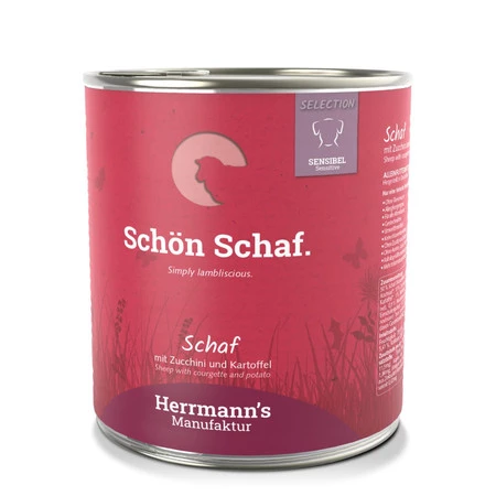 Zestaw 10x HERRMANN'S Selection Sensitive Dog Schaf - baranina z cukinią (800g)