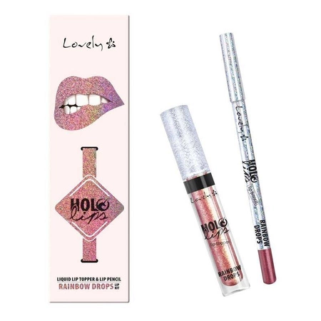Holo Lips Liquid Lip Topper & Lip Pencil wielofunkcyjny zestaw do makijażu ust 3 Rainbow Drops