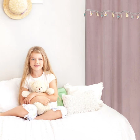 ZASŁONA GOTOWA KIDS 1 140 X 250 CM PUDROWY RÓŻ