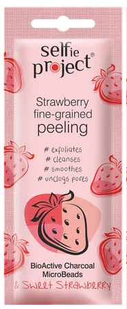 Zestaw 3x Selfie Project, Peeling Drobnoziarnisty Truskawka, 8ml