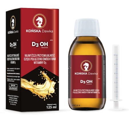 Witamina D3 OH 50 000 IU 125ml KOŃSKA DAWKA - mieszanka paszowa dietetyczna