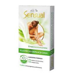 Sensual plastry do depilacji ciała włosy mocne 12szt + oliwka łagodząca podrażnienia 10ml