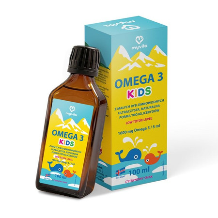 Myvita Omega 3 KIDS kwasy tłuszczowe EPA i DHA 100 ml