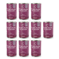 Zestaw 10x HERRMANN'S Selection Sensitive Dog Pferd - konina z cukinią i batatami (400g)