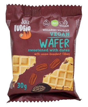 Me Gusto (Super Fudgio) Wafelek Z Kremem Kakaowo - Orzechowym Słodzony Daktylami Bio 30g