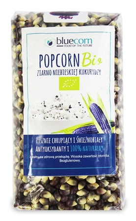 BLUECORN ZIARNA POPCORNU Z NIEBIESKIEJ KUKURYDZY BEZGLUTENOWE BIO 350 g