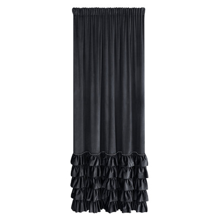 ZASŁONA GOTOWA CARLI NA TAŚMIE 140 X 250 CM CZARNY