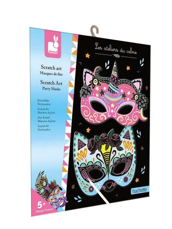 Janod Zestaw kreatywny Do zdrapywania Maski karnawałowe 5+