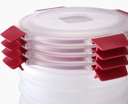 JJ-Zestaw 4 pojemników 1l okrągłych Nest Lock