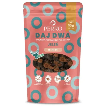 Perro DAJ DWA Jeleń Trenerki - Przysmak dla psa - 85 g