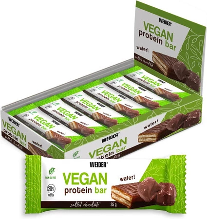 Weider Vegan Protein Bar Baton proteinowy 12 szt x 35g smak słony czekolada