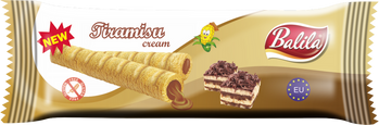 RURKI KUKURYDZIANE NADZIEWANE KREMEM O SMAKU TIRAMISU BEZGLUTENOWE 18 g - BALILA