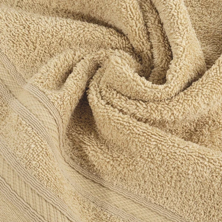 Ręcznik z ozdobną bordiurą w pasy szerokość: 50 cm, długość: 90 cm, kolor: kremowy