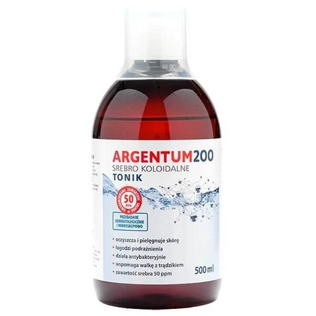 Aura Herbals, Argentum 200, Srebro Koloidalne 50 ppm, 500 ml