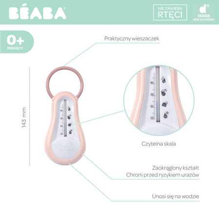 Beaba Termometr do kąpieli Old Pink (stary indeks: 920365)