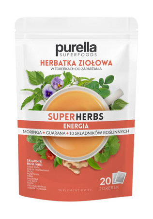 Purella Superfoods Superherbs Mieszanka ziół do zaparzania Energia 35g