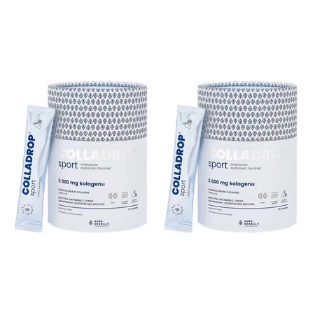 Zestaw 2x Colladrop® Sport, kolagen morski 5000 mg - 30 saszetek