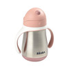 BEABA Bidon niekapek ze słomką termiczny 250 ml Old Pink