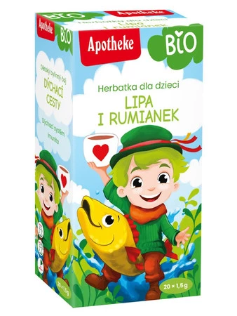 Apotheke Bio Herbatka dla dzieci lipa, bez, rumianek na przeziębienie 20 x 1,5 g