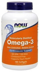 OMEGA-3 1000 mg (EPA 180 mg i DHA 120 mg)
(Enteric Coated Softgels) 180 kapsułek 
powlekanych