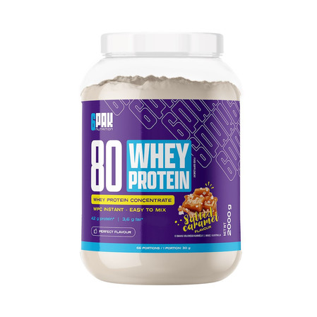 6PAK 80 WHEY PROTEIN odżywka białkowa koncentrat serwatki 2000g smak słony karmel