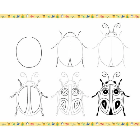 Janod Zestaw kreatywny Rysowanie krok po kroku Zwierzęta 20 rysunków 7+