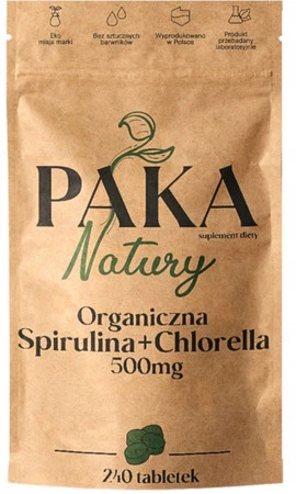 Paka Natury Organiczna Spirulina + Chlorella 500 mg 240 tabl.
