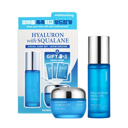 Hyaluron with Squalane zestaw serum do twarzy 50ml + krem do twarzy 50g + maski w płachcie 3x22ml