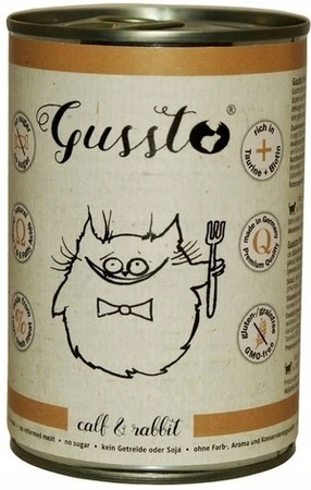 Gussto Cat Fresh Calf & Rabbit - karma mokra dla kota -  400 g
